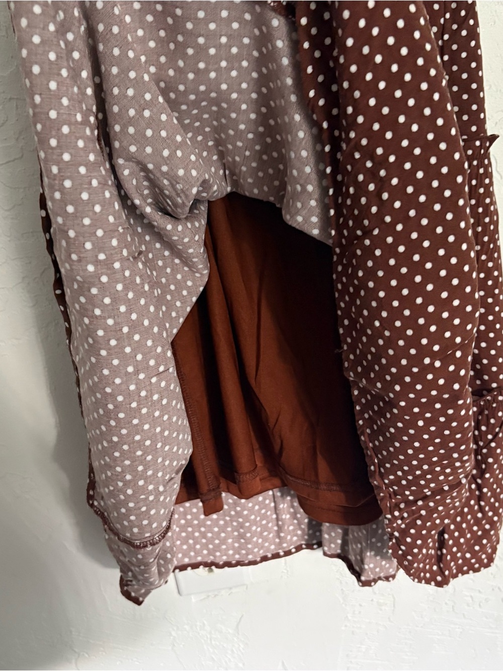 LA Hearts Brown Polka Dot Babydoll Dress - Picture 4 of 5